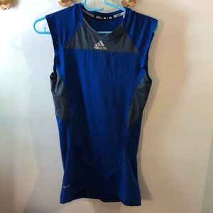 Adidas blue workout tank size s